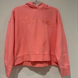 Pink Calvin Klein Cropped Athletic Hoodie